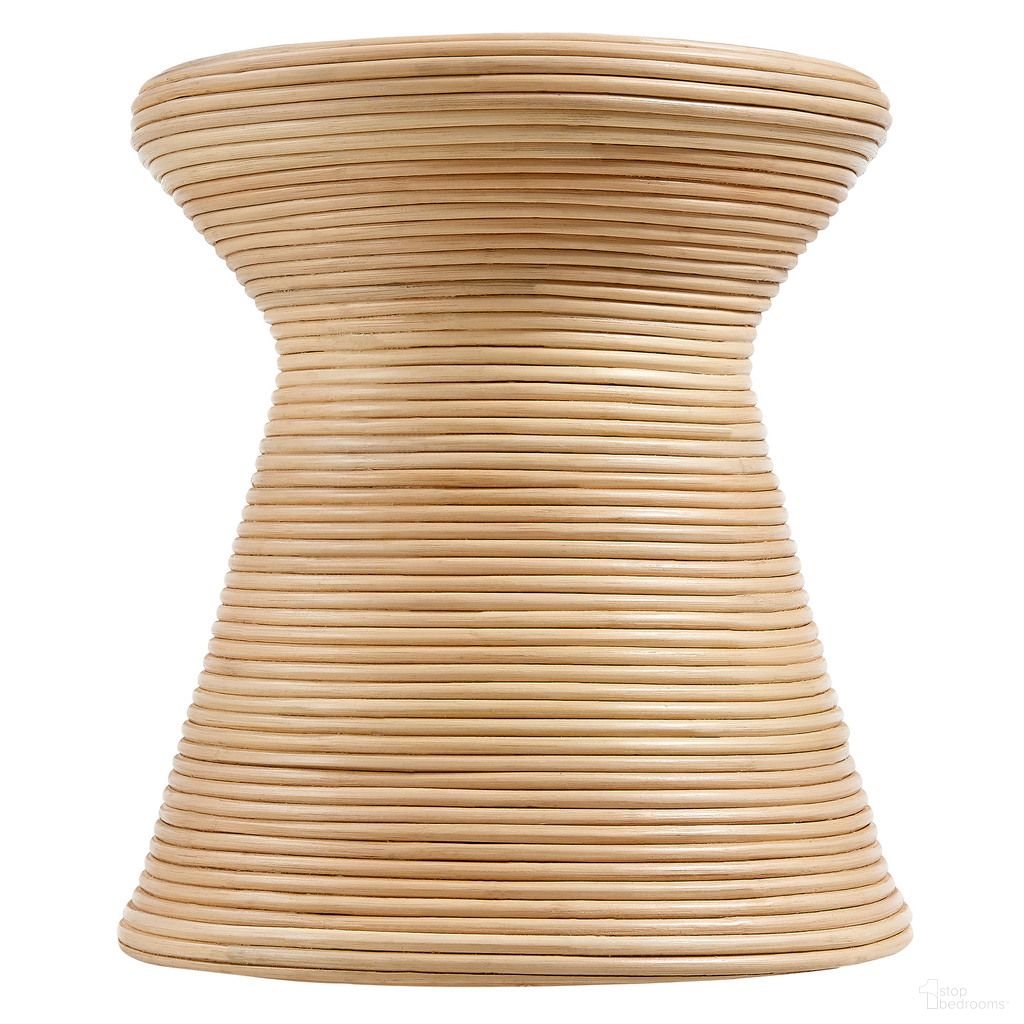 Tavi Hourglass Natural Rattan Round Side Table In Natural