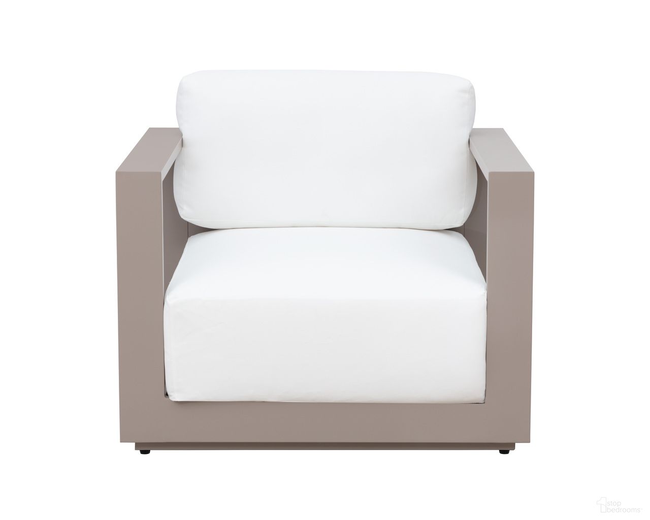 Tavira Armchair In Greige and Stinson White
