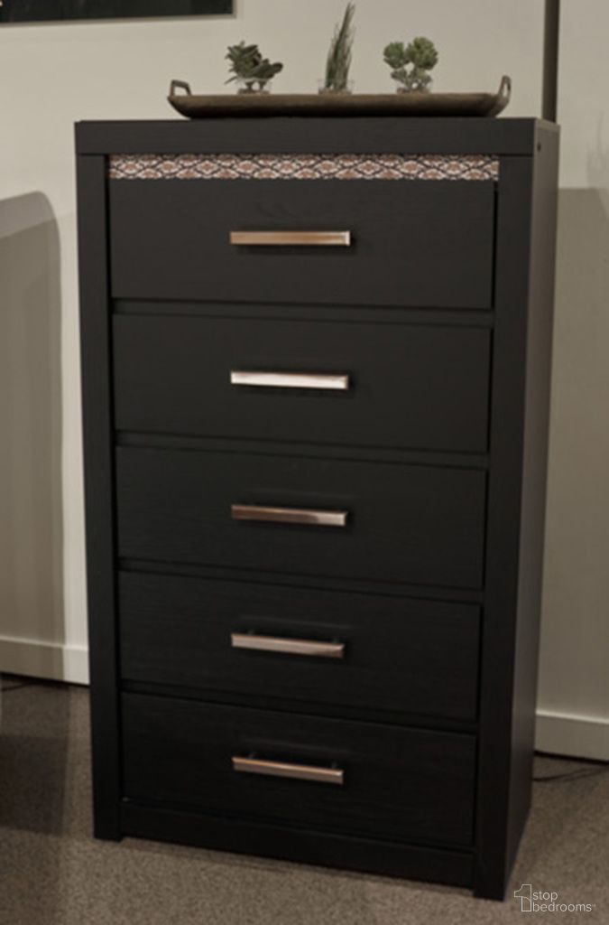 Tayleena Five Drawer Chest In Black