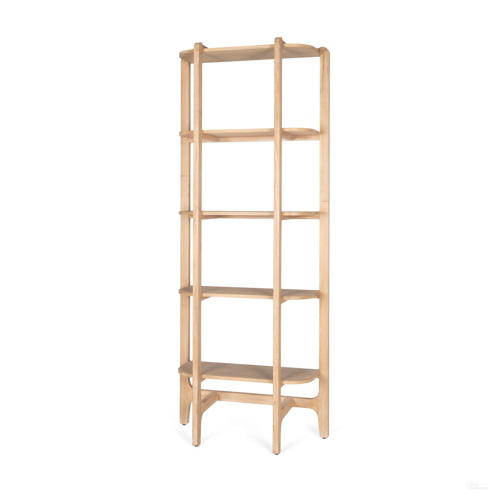 The appearance of Taylin Solid Wood Open Bookshelf In Light Brown designed by Mercana in the rustic / southwestern interior design. This light brown piece of furniture  was selected by 1StopBedrooms from Taylin Collection to add a touch of cosiness and style into your home. Sku: 71003. Material: Wood.