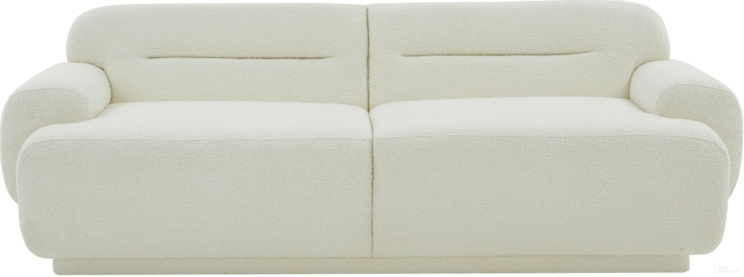 The appearance of Taylina Boucle Sofa In Ivory designed by Safavieh Couture in the modern / contemporary interior design. This ivory piece of furniture was selected by 1StopBedrooms from Taylina Collection to add a touch of cosiness and style into your home. Sku: SFV4815A. Material: Boucle.