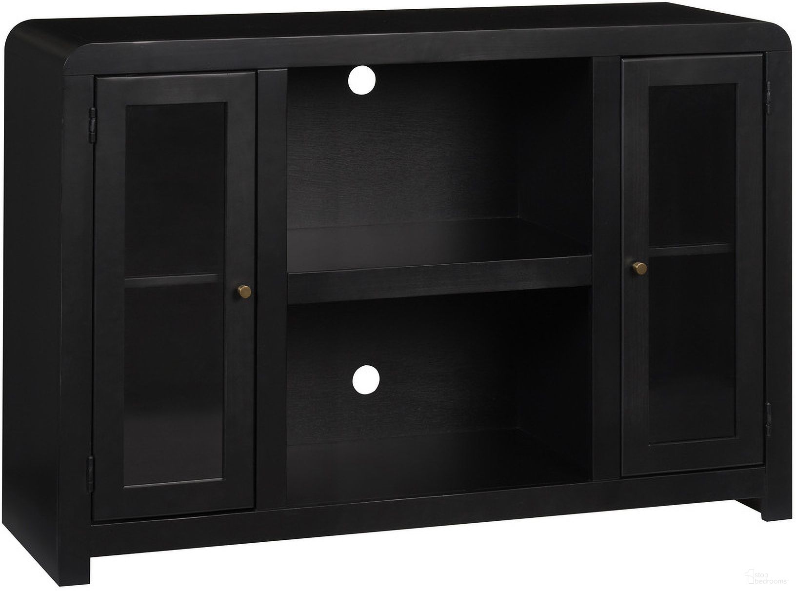 The appearance of Taylor 51 Inch Console with 2 Doors In Black designed by Aspenhome in the modern / contemporary interior design. This black piece of furniture was selected by 1StopBedrooms from Taylor Collection to add a touch of cosiness and style into your home. Sku: MYY1220-BLK. Material: Wood.