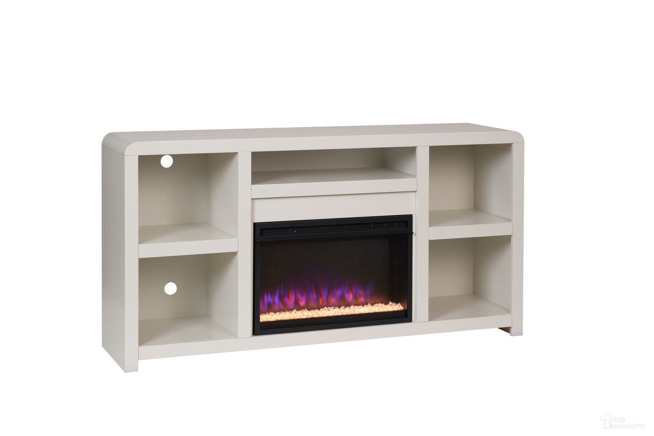 Taylor 66 Inch Fireplace Console In White