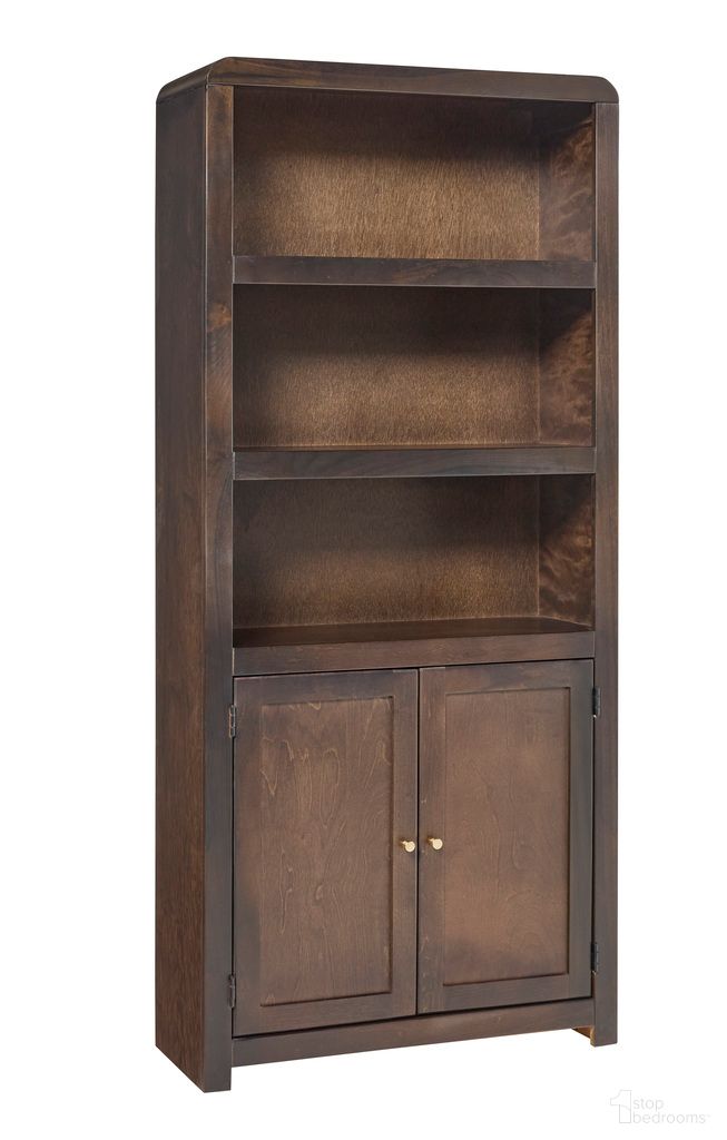 Taylor 74 Inch Bookcase with 2 Doors In Espresso