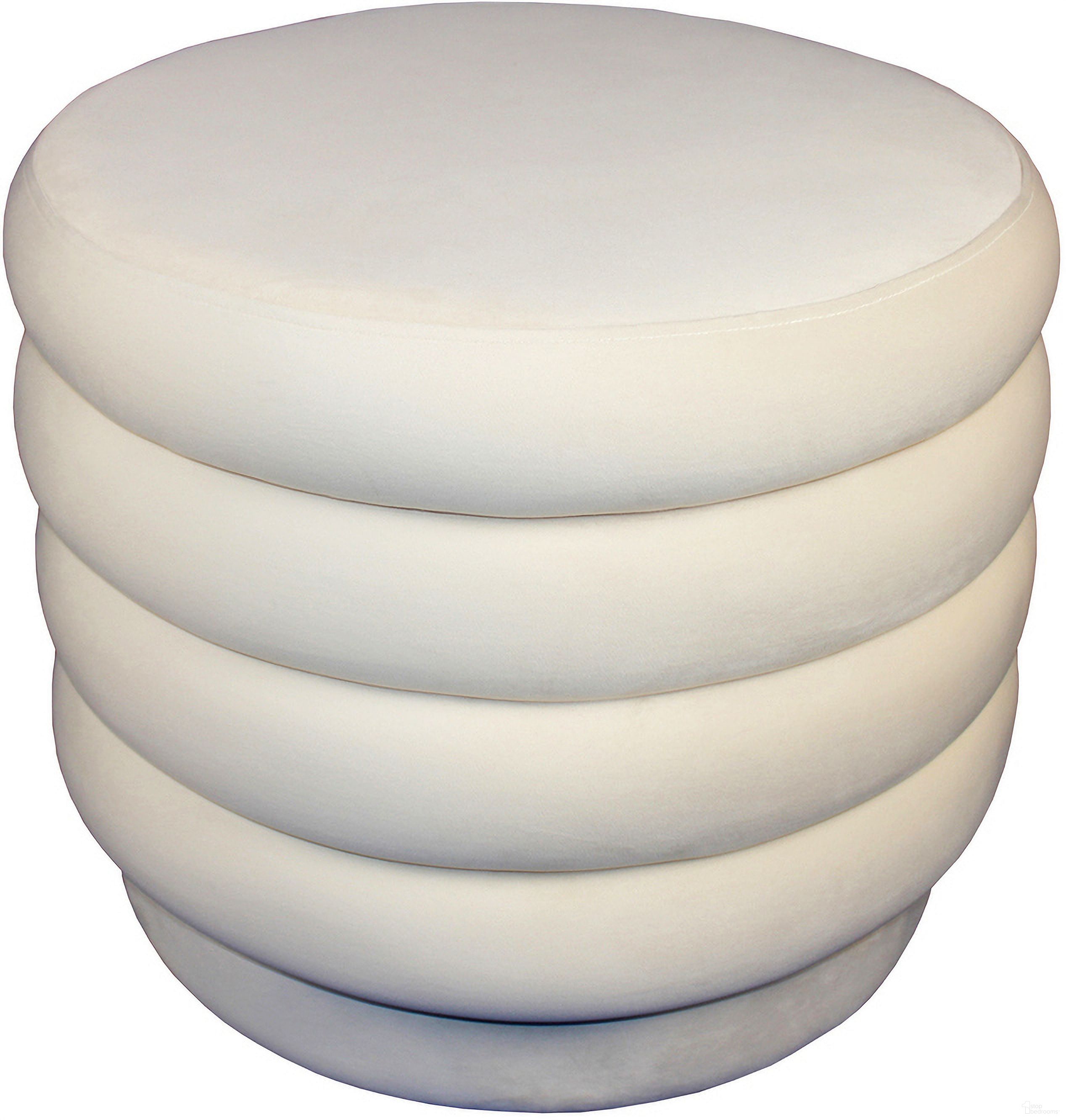 The appearance of Thor Round Small Ottoman In Dove White designed by Moti in the transitional interior design. This dove white piece of furniture was selected by 1StopBedrooms from Thor Collection to add a touch of cosiness and style into your home. Sku: 88004001. Material: Velvet.