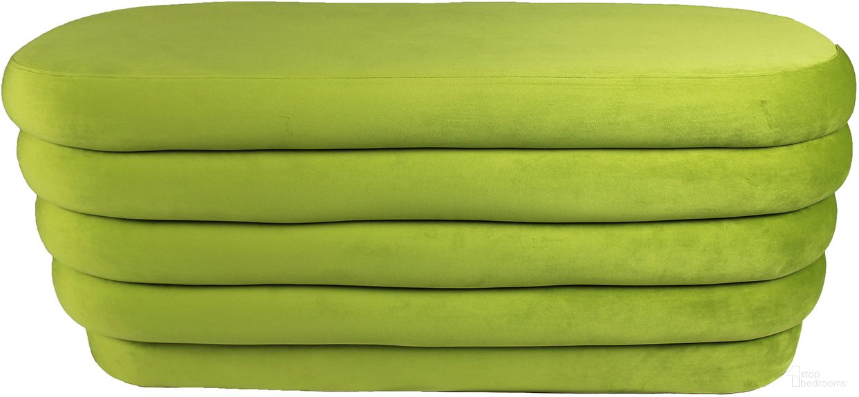 The appearance of Thor Fern Oval Ottoman In Green designed by Moti in the transitional interior design. This green piece of furniture was selected by 1StopBedrooms from Thor Collection to add a touch of cosiness and style into your home. Sku: 88010016. Material: Velvet.