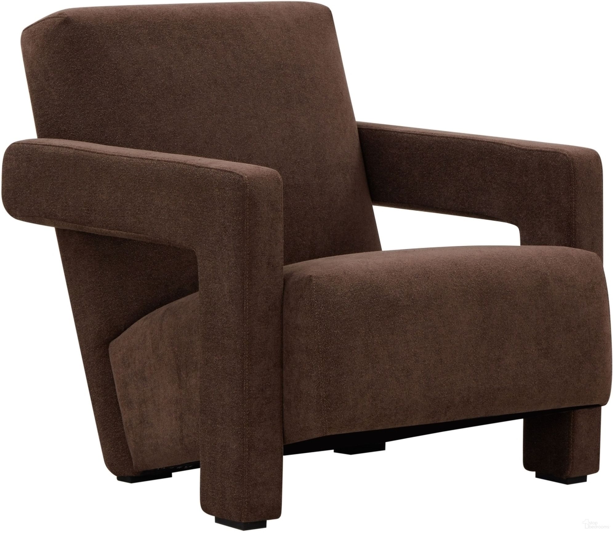 Taylor Modern Velvet Accent Chair In Dark Brown