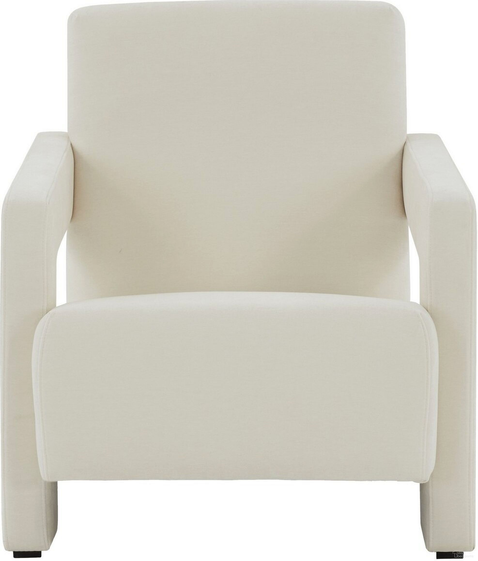 Taylor Modern Velvet Accent Chair In Ivory