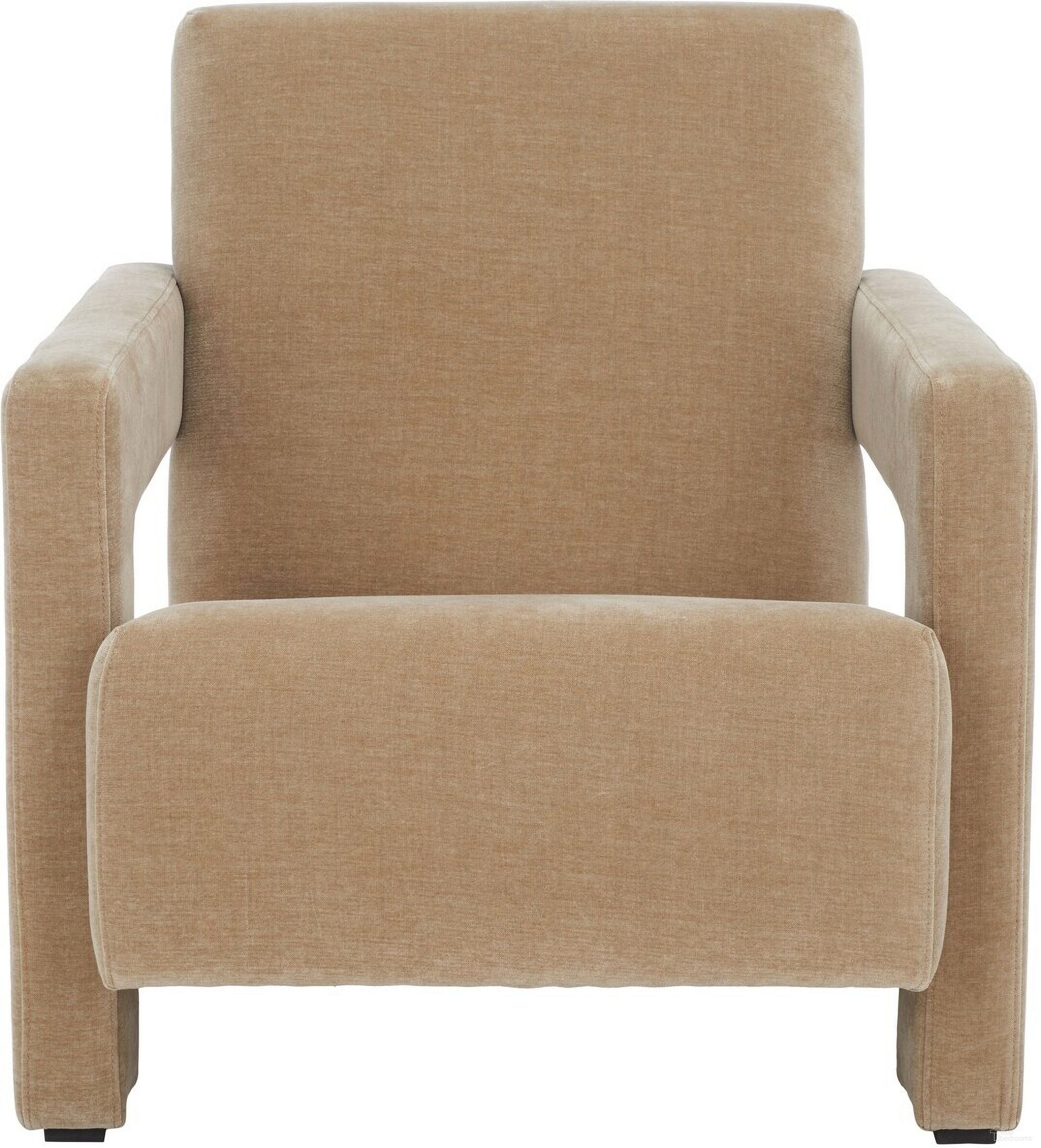 Taylor Modern Velvet Accent Chair In Light Brown