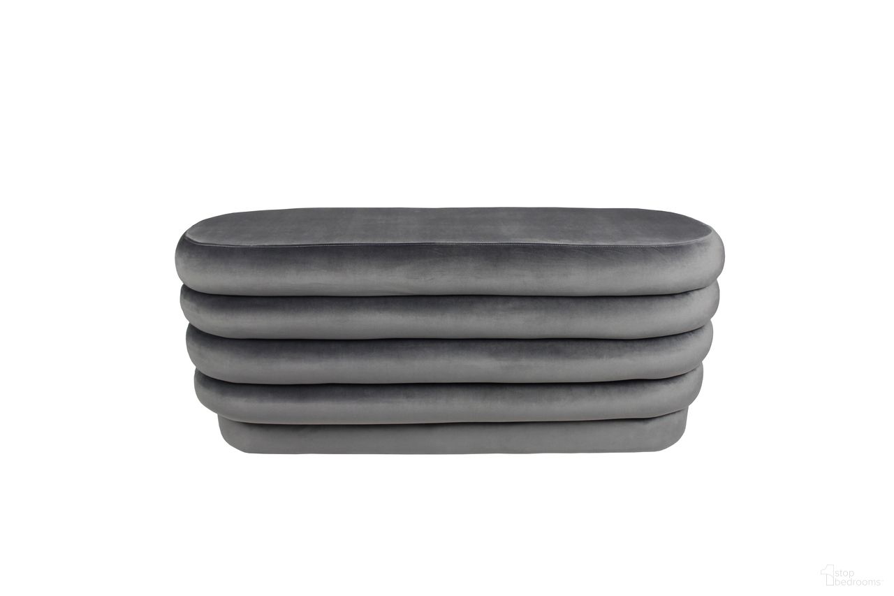 The appearance of Thor Storm Oval Ottoman In Storm Gray designed by Moti in the transitional interior design. This storm gray piece of furniture was selected by 1StopBedrooms from Thor Collection to add a touch of cosiness and style into your home. Sku: 88010014. Material: Velvet.