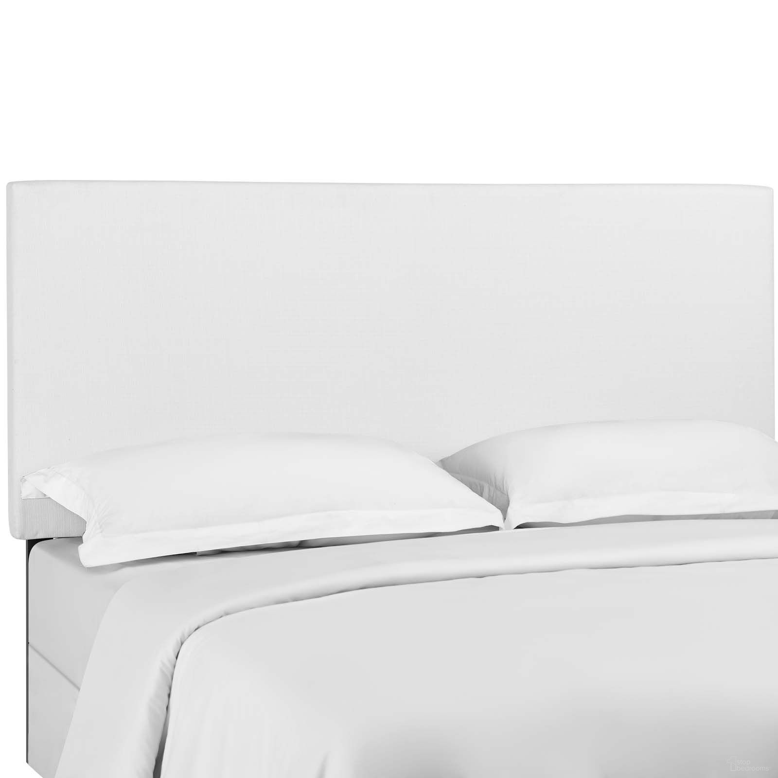 Taylor White Full / Queen Upholstered Linen Fabric Headboard