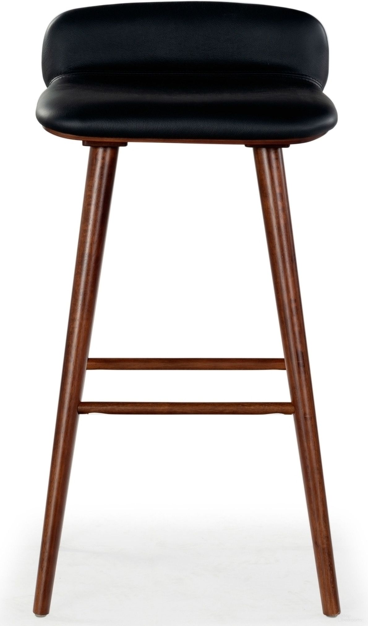 The appearance of Tazmyn Leather Barstool In Black and Walnut designed by Safavieh Couture in the modern / contemporary interior design. This walnut and black piece of furniture was selected by 1StopBedrooms from Tazmyn Collection to add a touch of cosiness and style into your home. Sku: SFV4159A. Material: Rubberwood.