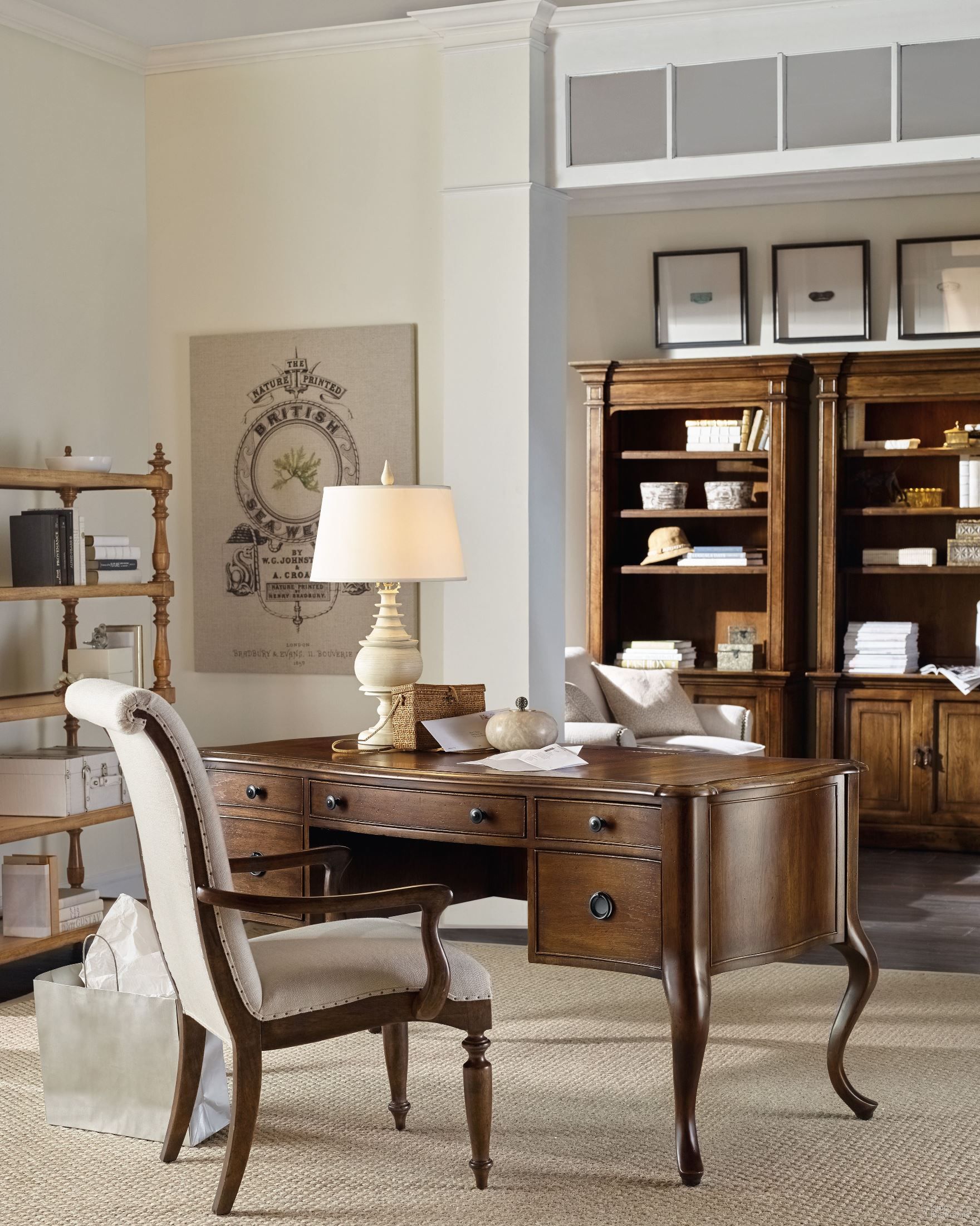 The appearance of Archivist Dark Wood Home Office Set designed by Hooker in the traditional interior design. This dark wood piece of furniture was selected by 1StopBedrooms from Archivist Collection to add a touch of cosiness and style into your home. Sku: 5447-10458;5447-75400. Material: Wood Veneer.