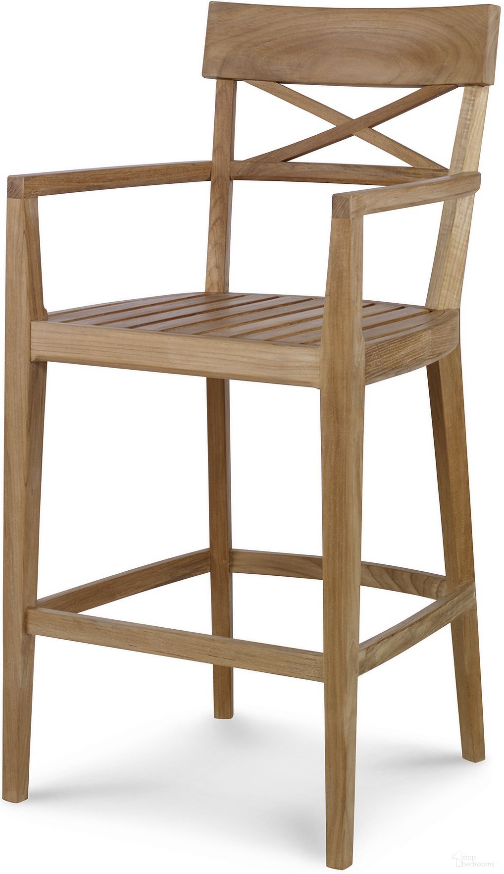 The appearance of Teak Barstool In Natural designed by Century Furniture in the transitional interior design. This natural piece of furniture was selected by 1StopBedrooms from West Bay (D43) Collection to add a touch of cosiness and style into your home. Sku: D43-57. Material: Teak Wood.