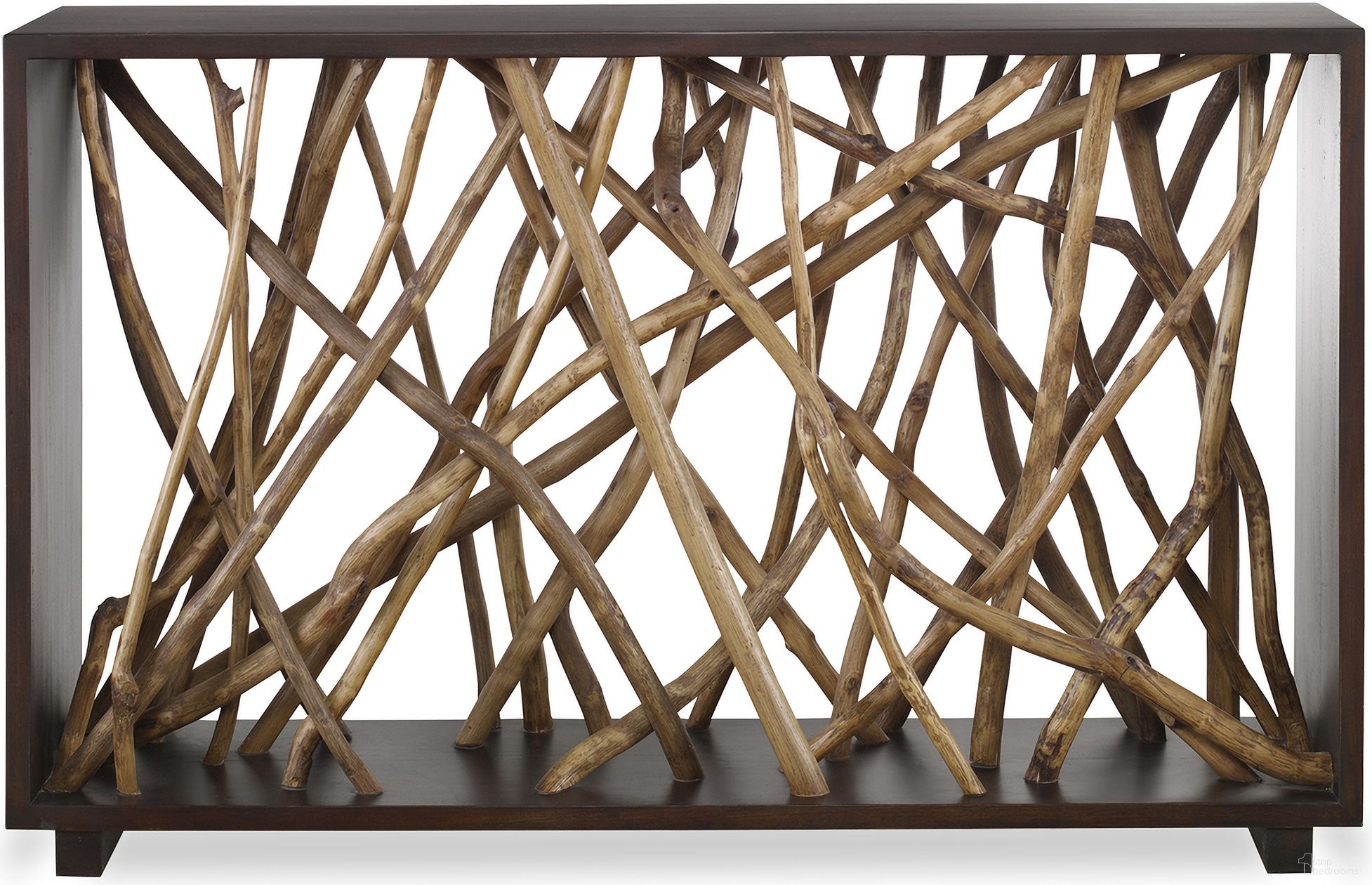 The appearance of Teak Maze Console Table In Natural designed by Uttermost in the modern / contemporary interior design. This natural piece of furniture  was selected by 1StopBedrooms from Teak Maze Collection to add a touch of cosiness and style into your home. Sku: 22901. Material: Wood.