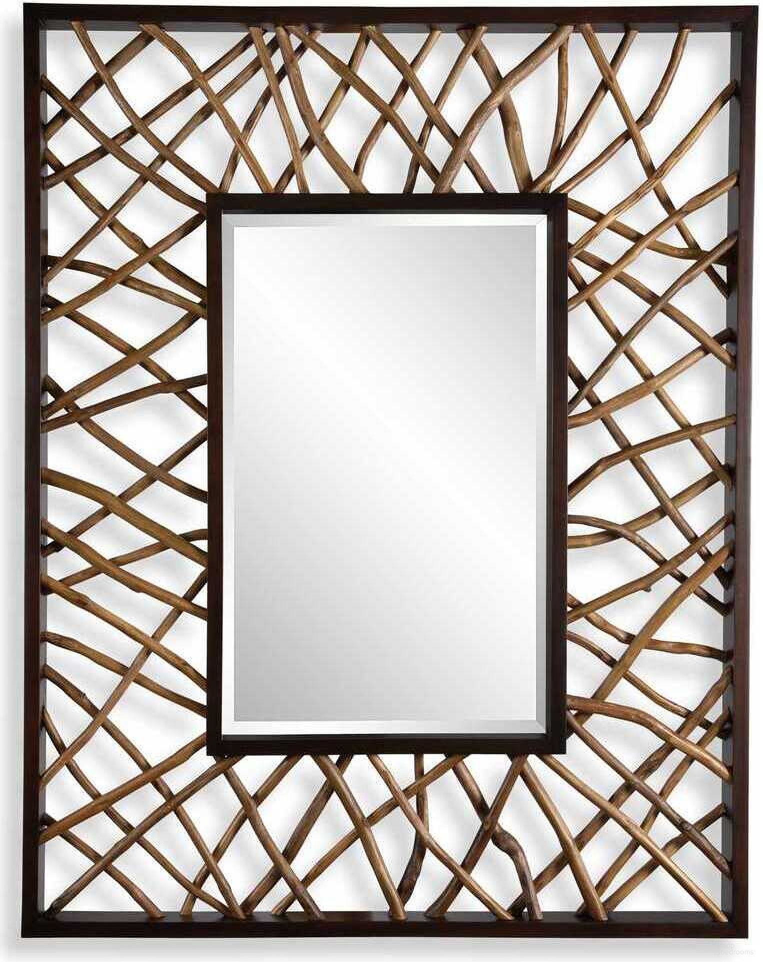 The appearance of Teak Maze Rectangle Mirror In Brown designed by Uttermost in the coastal interior design. This brown piece of furniture  was selected by 1StopBedrooms from Teak Maze Collection to add a touch of cosiness and style into your home. Sku: 08184. Material: Wood.