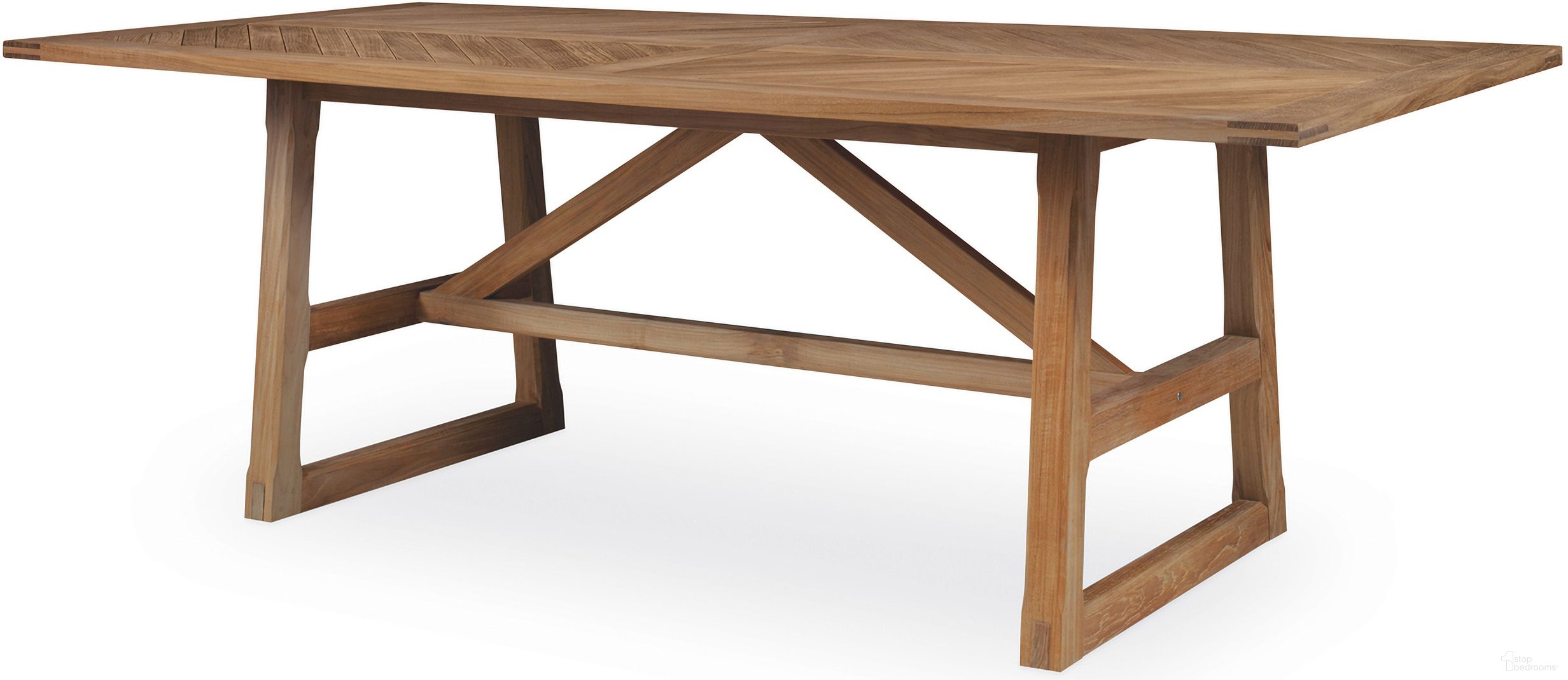 Teak Rectangular Dining Table In Natural