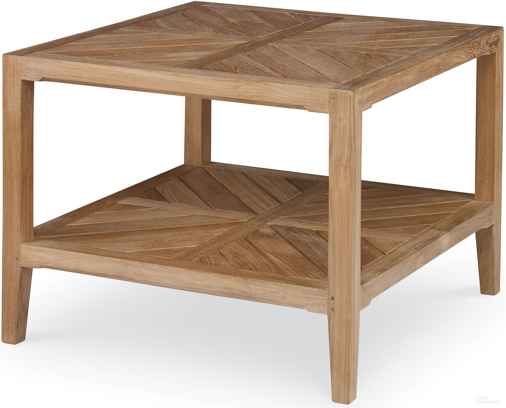 The appearance of Teak Side Table In Natural designed by Century Furniture in the transitional interior design. This natural piece of furniture  was selected by 1StopBedrooms from West Bay (D43) Collection to add a touch of cosiness and style into your home. Sku: D43-85. Table Top Shape: Square. Material: Teak Wood.