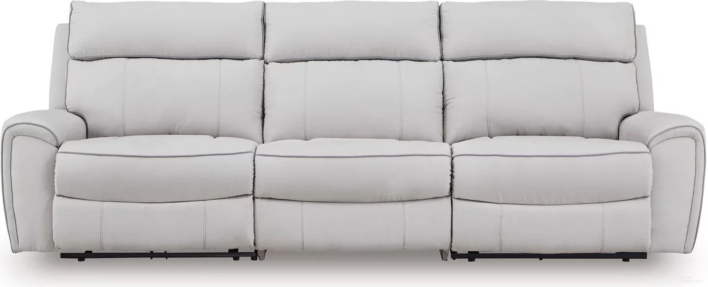 The appearance of Tealwell 3-Piece Power Reclining Sectional Sofa In Pearl and Ash designed by Signature Design by Ashley in the modern / contemporary interior design. This pearl/ash piece of furniture was selected by 1StopBedrooms from Tealwell Collection to add a touch of cosiness and style into your home. Sku: NC9880246;NC9880258;NC9880262. Material: Polyester.