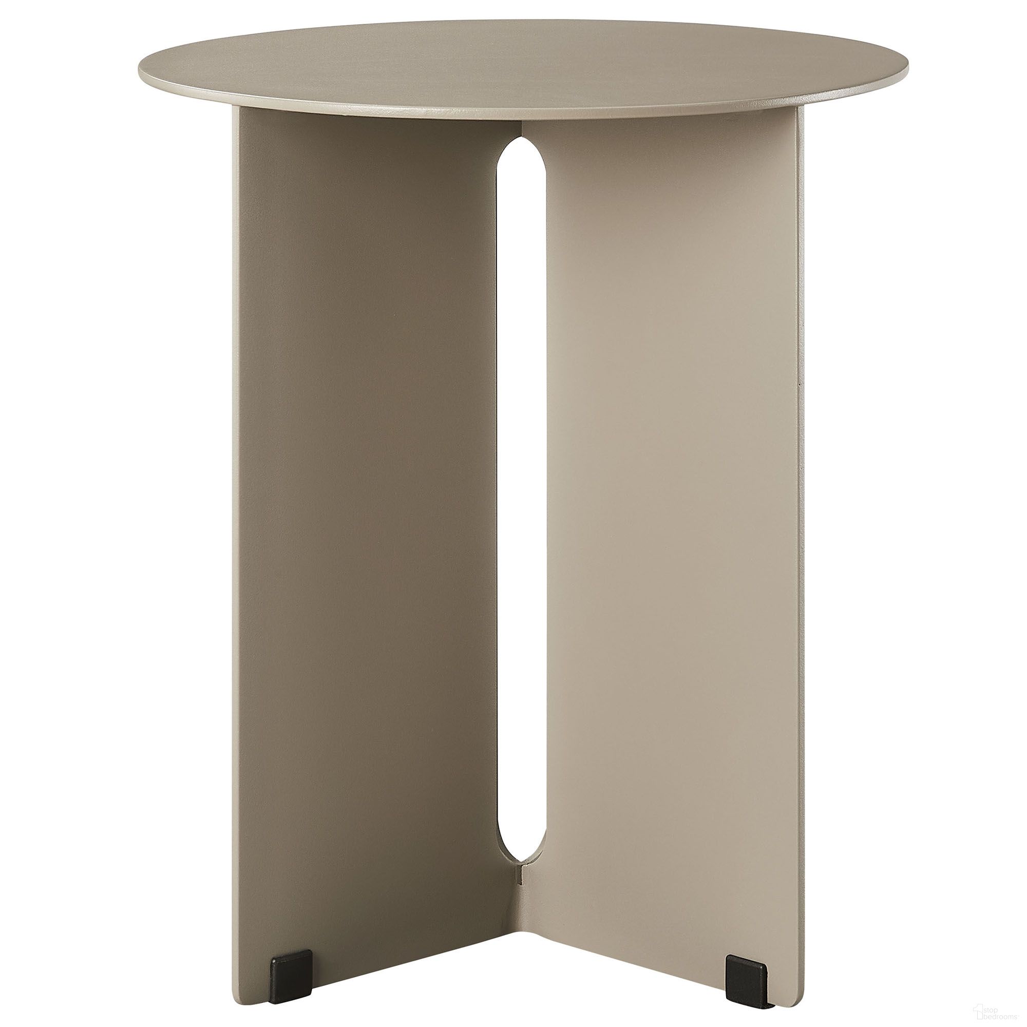 The appearance of Tecton Outdoor Patio Aluminum Side Table In Khaki designed by Modway in the modern / contemporary interior design. This khaki piece of furniture  was selected by 1StopBedrooms from Tecton Collection to add a touch of cosiness and style into your home. Sku: EEI-6946-KHA. Material: Aluminum.
