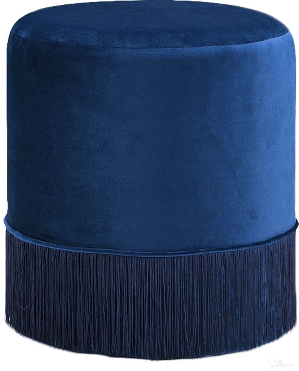 The appearance of Teddy Velvet Ottoman/Stool In Navy designed by Meridian in the modern / contemporary interior design. This navy piece of furniture  was selected by 1StopBedrooms from Teddy Collection to add a touch of cosiness and style into your home. Sku: 130Navy. Material: Velvet.