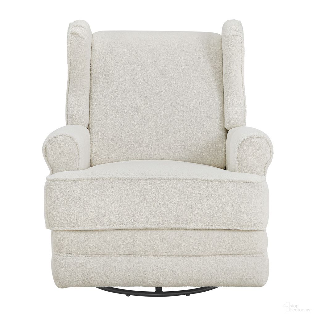 The appearance of Teegan Swivel Rocker and Recliner In Boucle White designed by Oxford Baby in the modern / contemporary interior design. This boucle white piece of furniture was selected by 1StopBedrooms from Teegan Collection to add a touch of cosiness and style into your home. Sku: 81124421. Material: Wood.