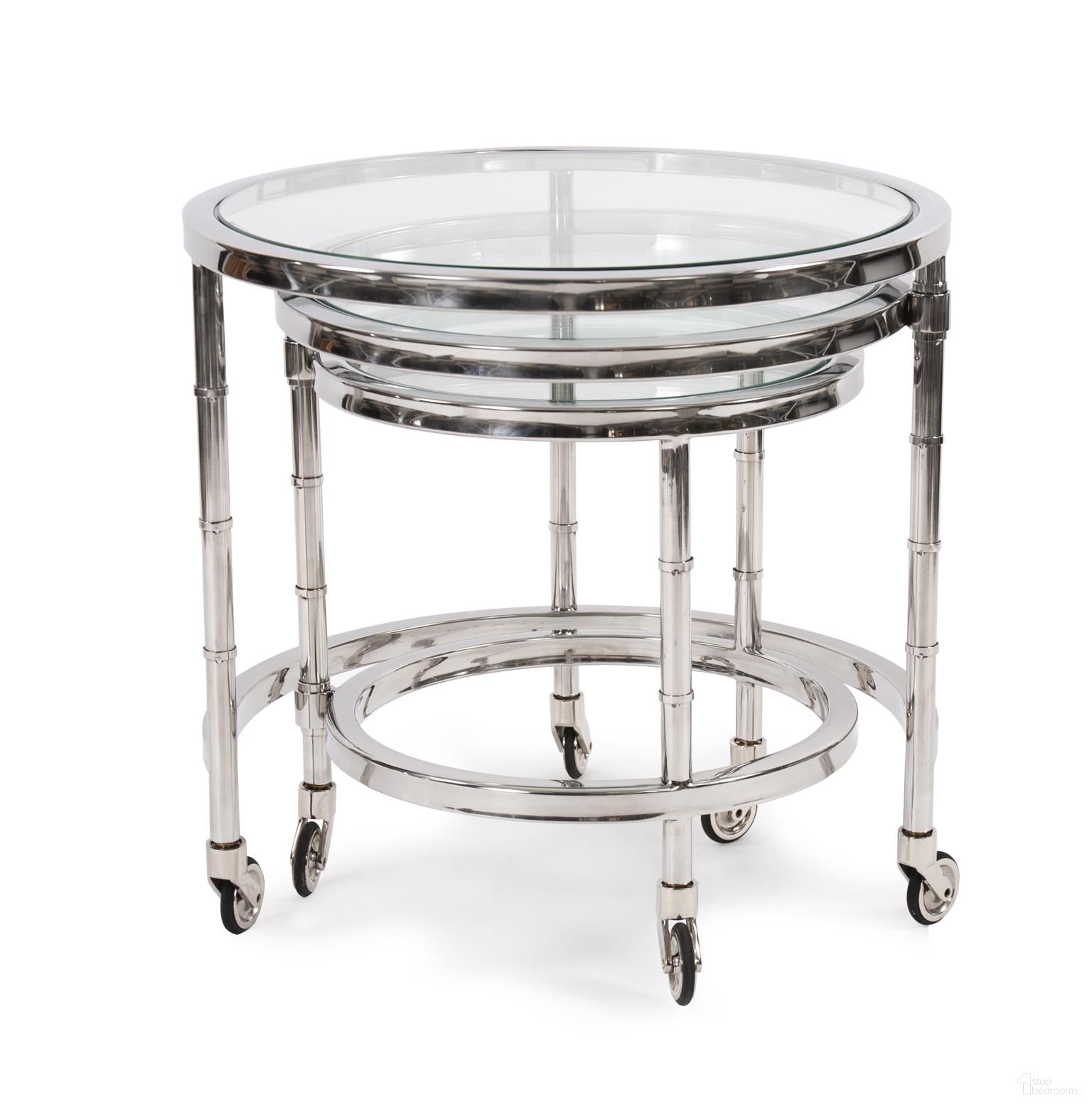 Telescoping Stainless Steel Bar Cart In Silver