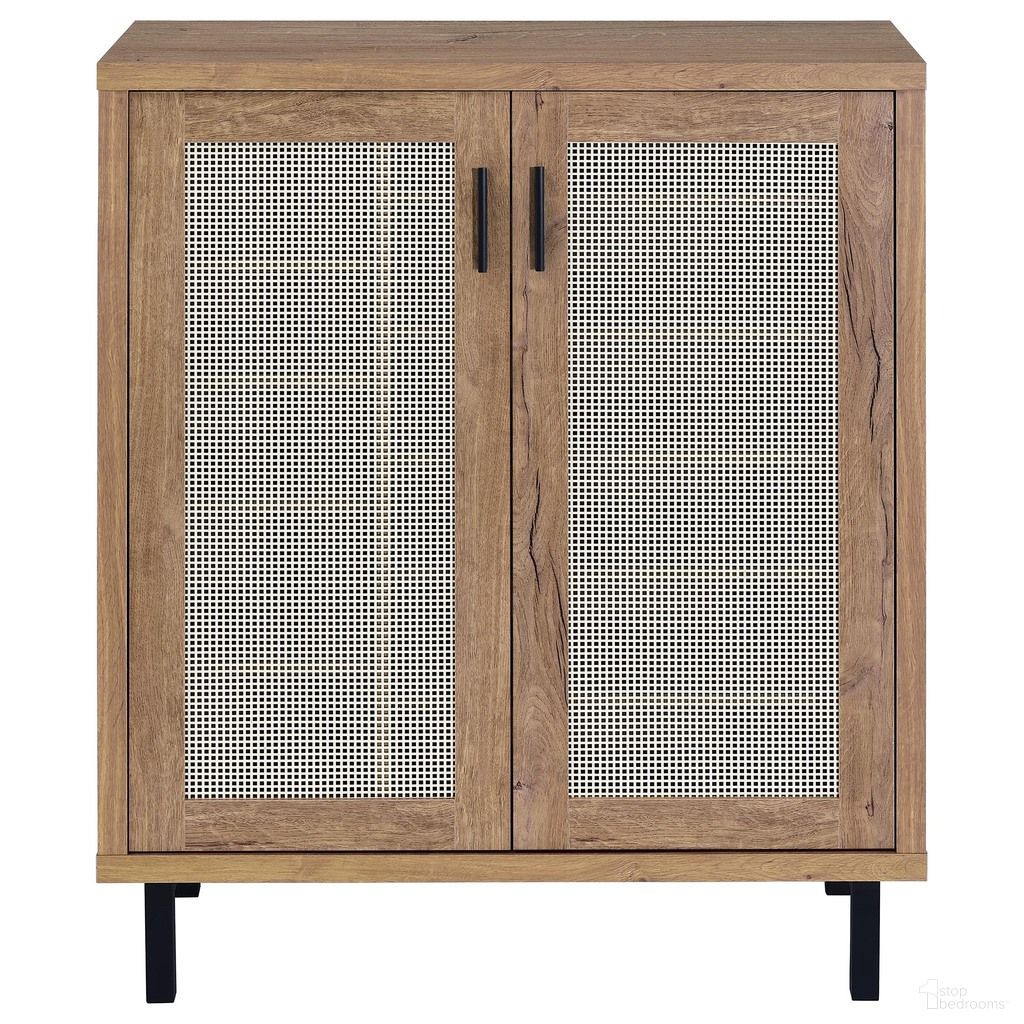 Teller 2-Door Shoe Storage Cabinet In Natural Oak