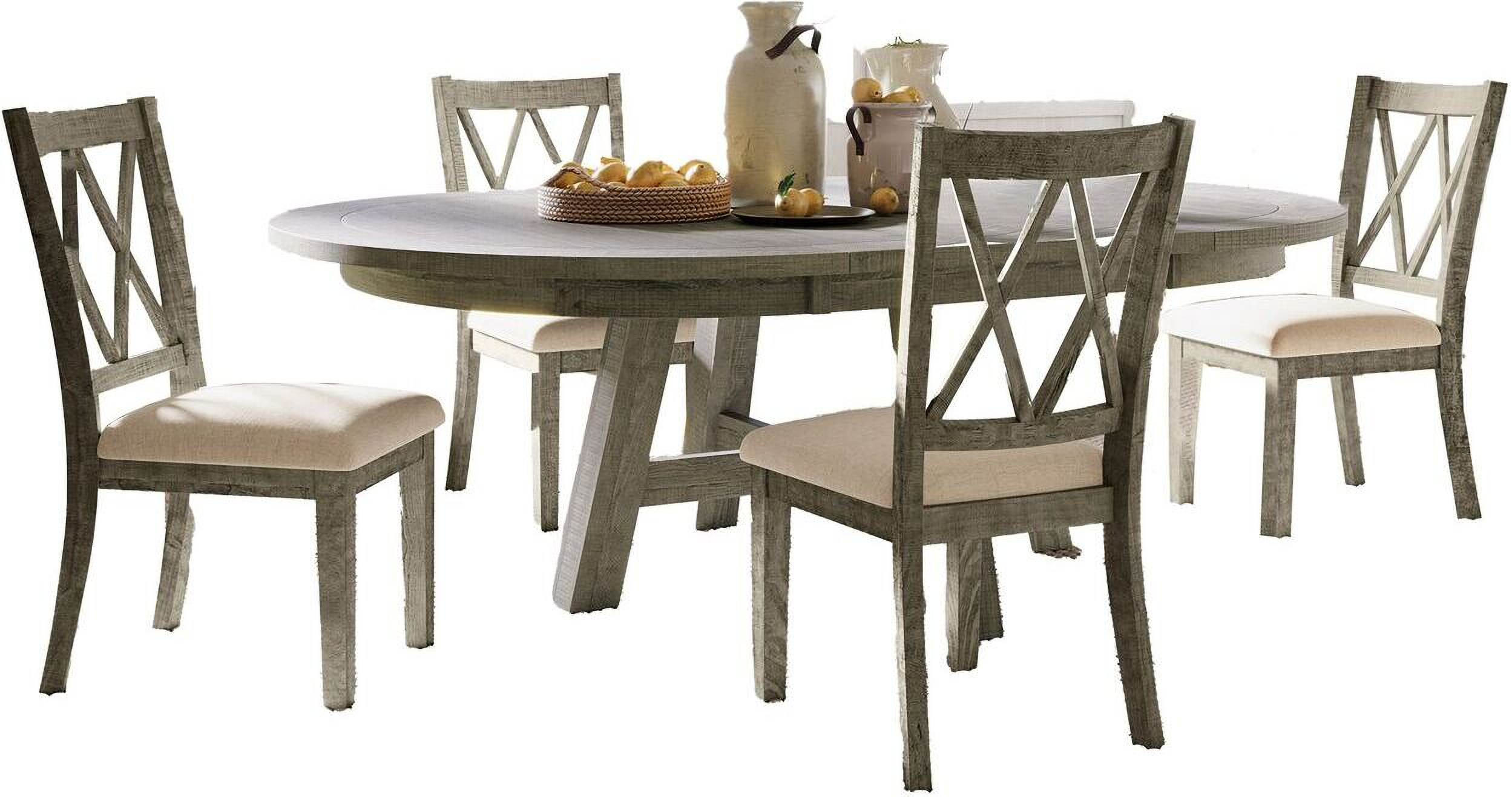 Dining table with cross best sale back chairs