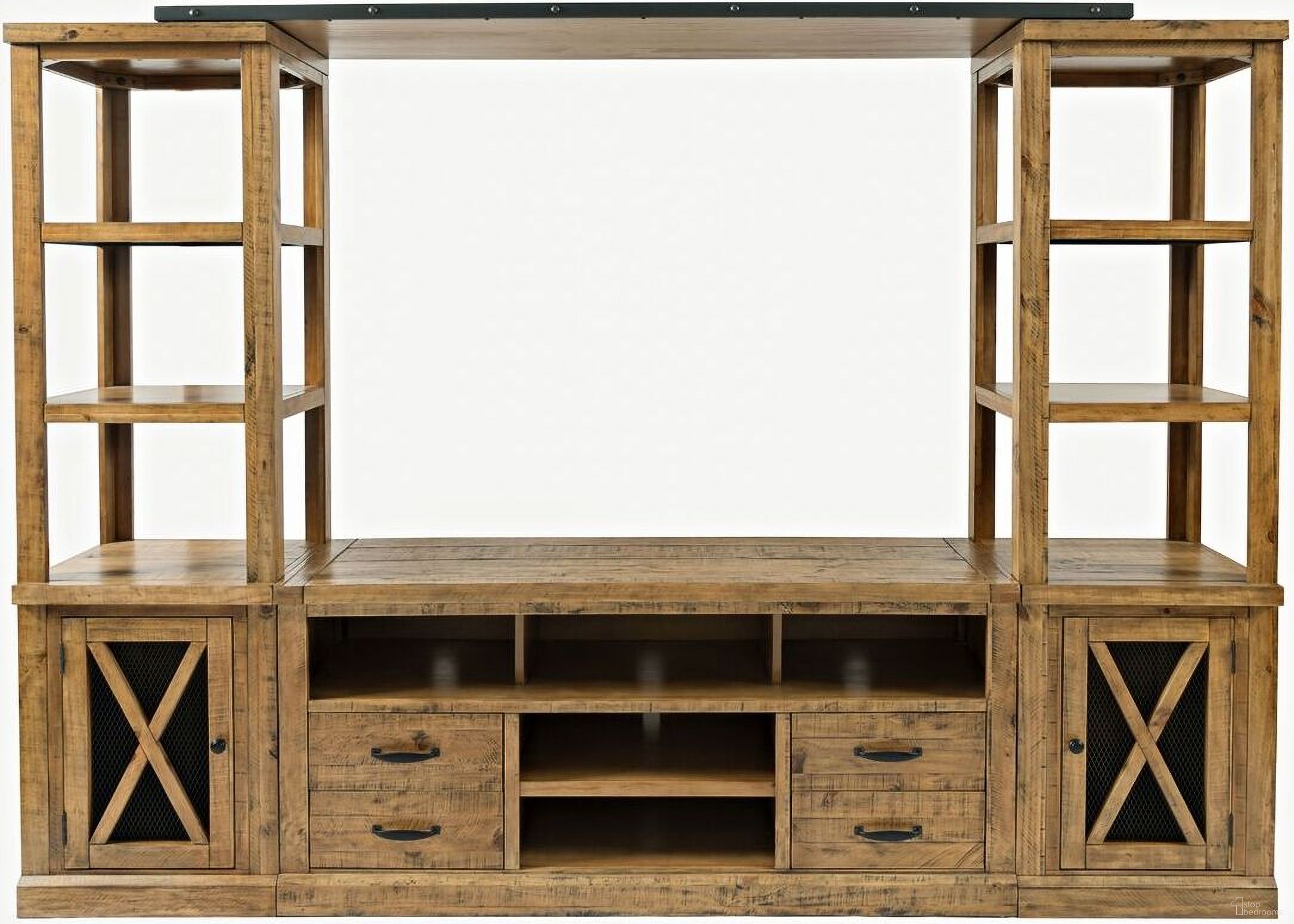 Telluride Entertainment Center with 60 Inch TV Console In Gold