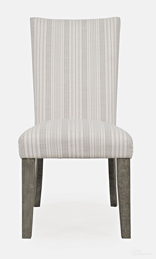 The appearance of Telluride Parsons Striped Upholstery Dining Chair Set of 2 In Driftwood designed by Jofran in the country / farmhouse interior design. This driftwood piece of furniture  was selected by 1StopBedrooms from Telluride Collection to add a touch of cosiness and style into your home. Sku: 2231-405KD. Material: Pine. Chair Type: Side Chair.