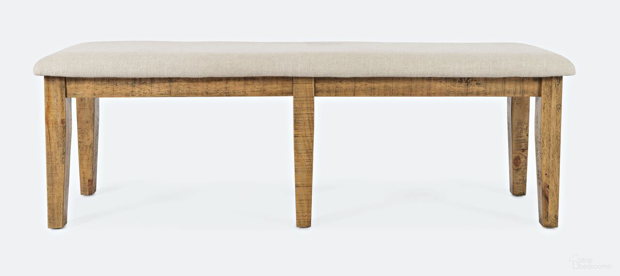 The appearance of Telluride 55 Inch Upholstered Dining Bench In Gold designed by Jofran in the transitional interior design. This gold piece of furniture was selected by 1StopBedrooms from Telluride Collection to add a touch of cosiness and style into your home. Sku: 1801-56KD. Material: Pine.