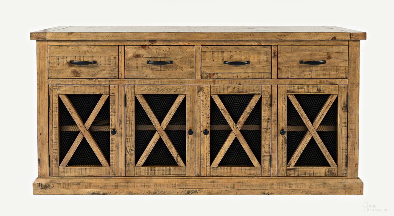 The appearance of Telluride 70 Inch 4 Drawer Sideboard Buffet Server In Gold designed by Jofran in the transitional interior design. This gold piece of furniture  was selected by 1StopBedrooms from Telluride Collection to add a touch of cosiness and style into your home. Sku: 1801-70. Material: MDF.