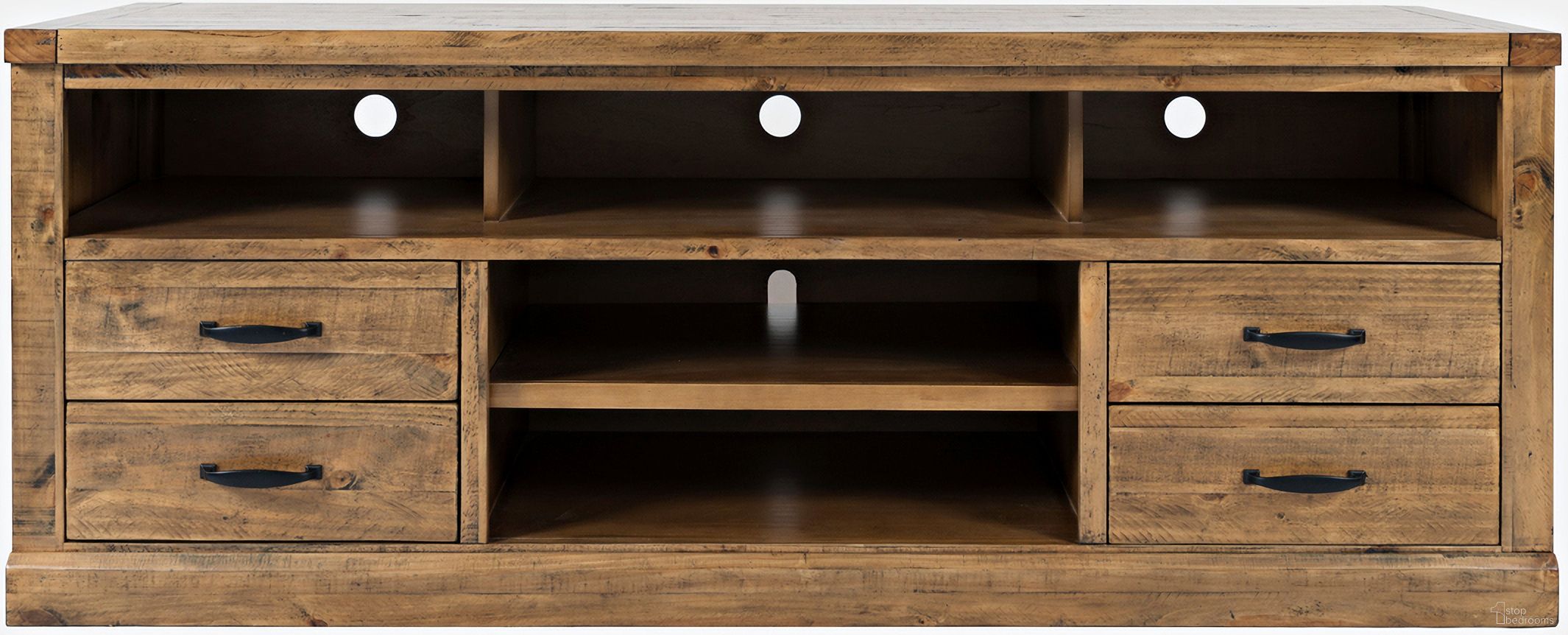 The appearance of Telluride 70'' TV Console Stand In Gold designed by Jofran in the transitional interior design. This gold piece of furniture was selected by 1StopBedrooms from Telluride Collection to add a touch of cosiness and style into your home. Sku: 1802-70. Material: Pine.