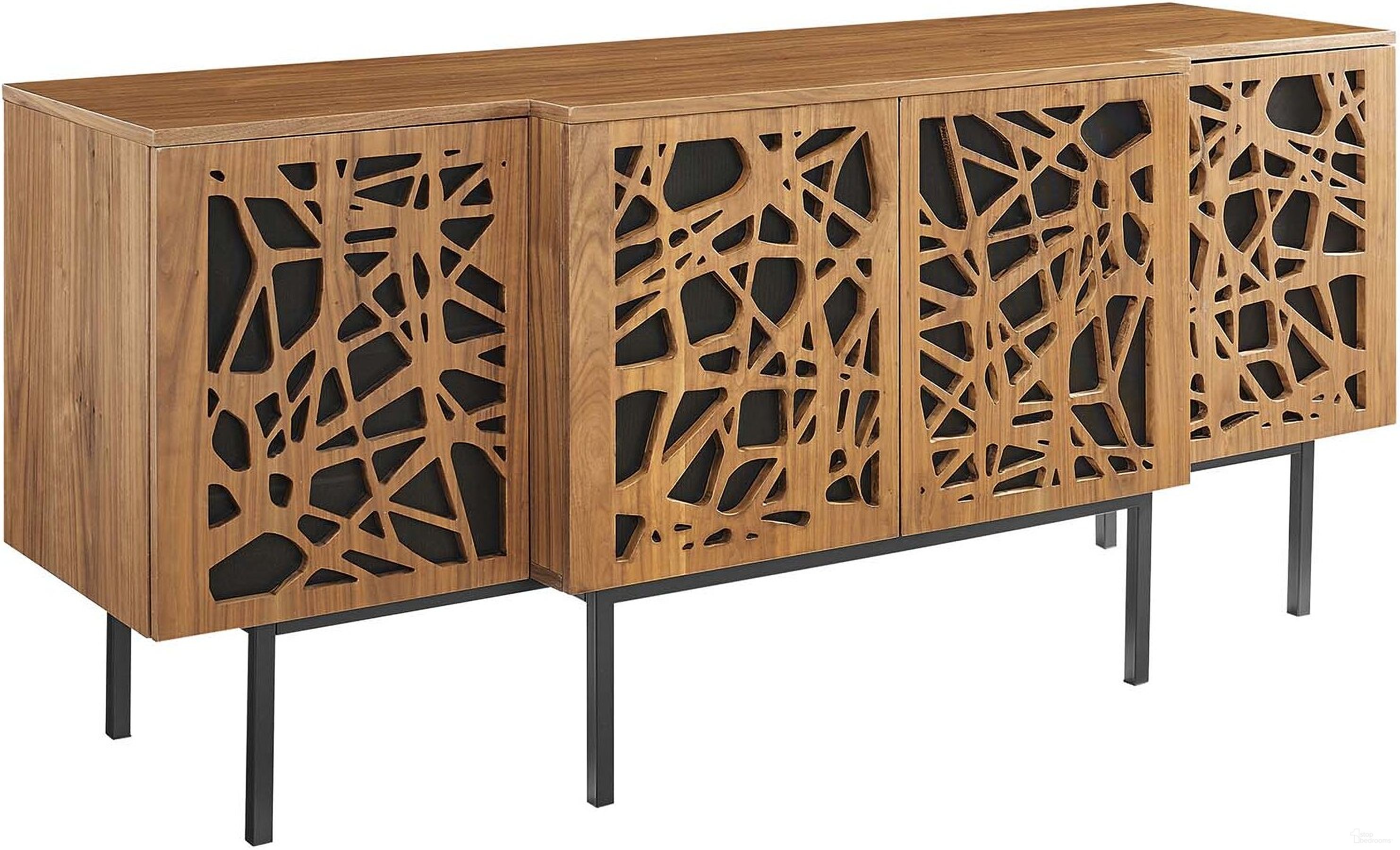 The appearance of Telluride Sideboard designed by Modway in the modern / contemporary interior design. This walnut piece of furniture was selected by 1StopBedrooms from Telluride Collection to add a touch of cosiness and style into your home. Sku: EEI-4770-WAL. Material: Wood Veneer.