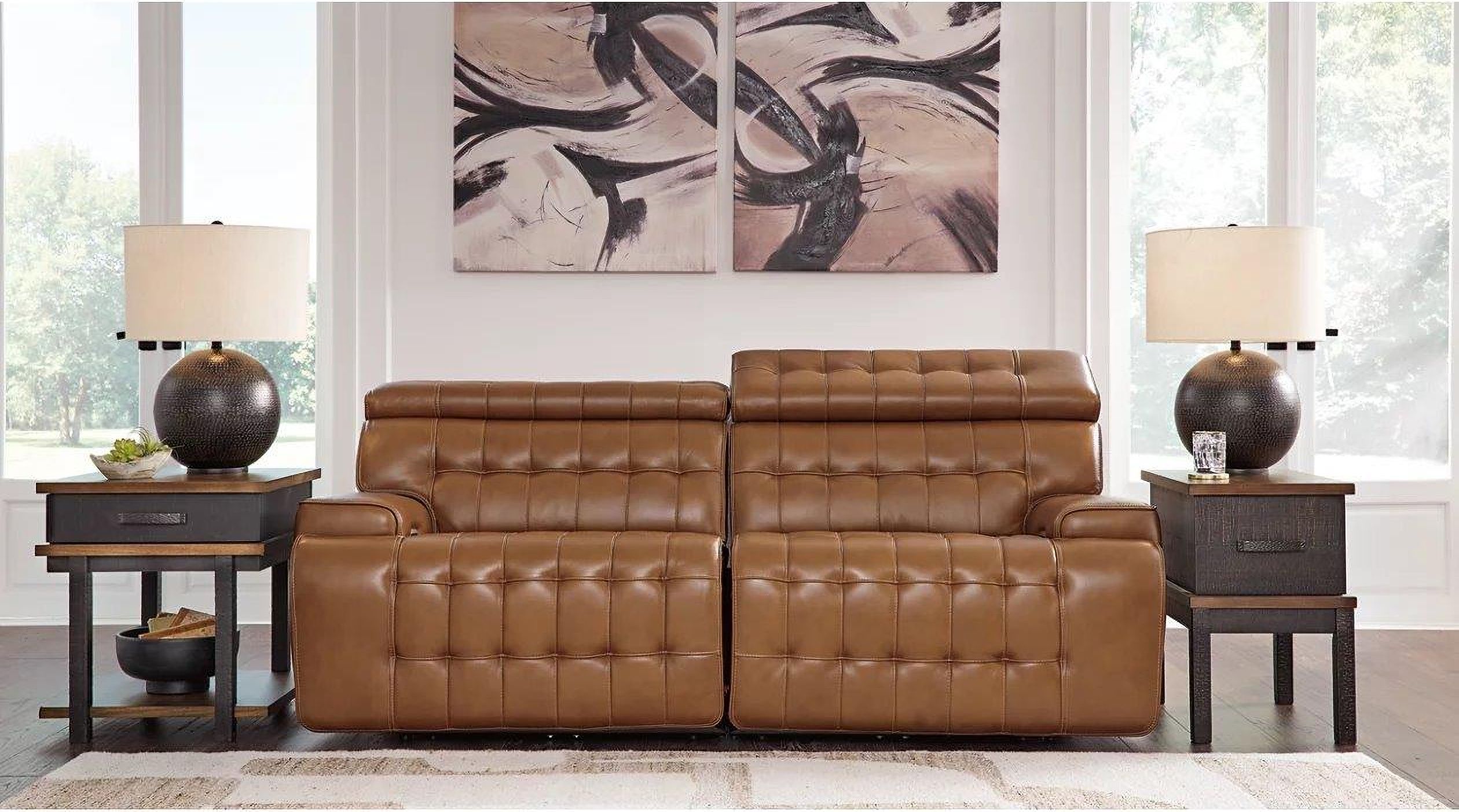 The appearance of Temmpton 2-Piece Power Reclining Loveseat In Chocolate designed by Signature Design by Ashley in the modern / contemporary interior design. This chocolate piece of furniture was selected by 1StopBedrooms from Temmpton Collection to add a touch of cosiness and style into your home. Sku: U9270858;U9270862. Material: Faux Leather.
