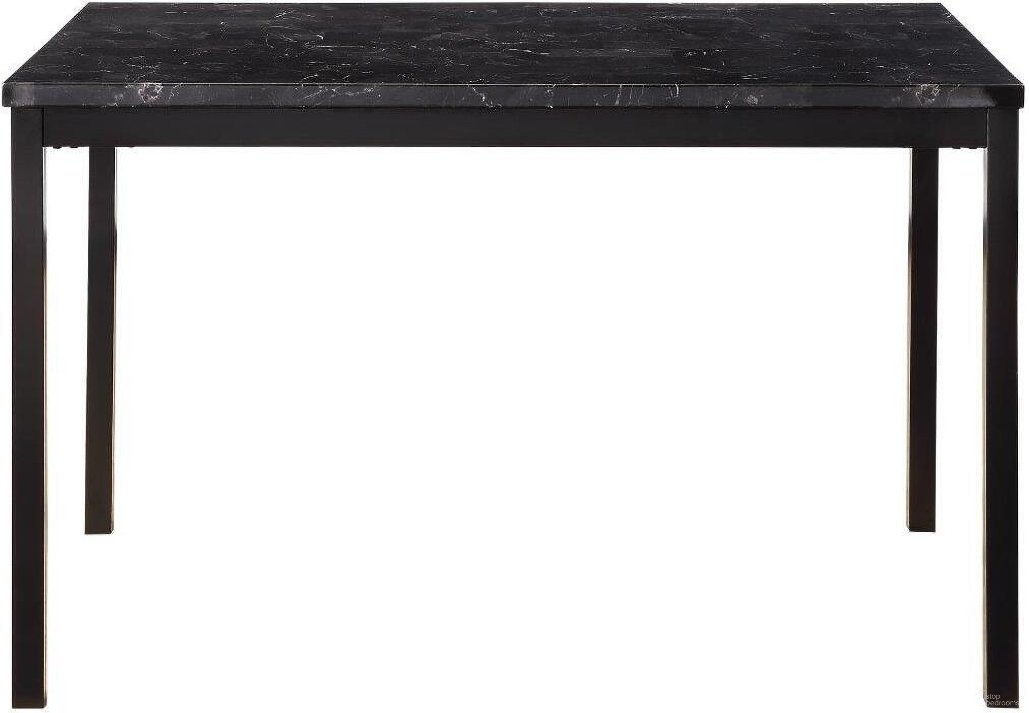 The appearance of Tempe Black Marble Top Dining Table designed by Homelegance in the transitional interior design. This black piece of furniture was selected by 1StopBedrooms from Tempe Collection to add a touch of cosiness and style into your home. Sku: 2601BK-48. Table Base Style: Legs. Material: Wood. Table Top Shape: Rectangular. Size: 30" x 48".