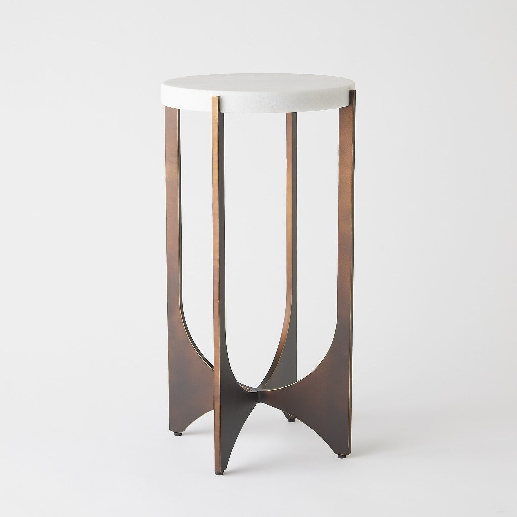 The appearance of Tempest Table In Bronze designed by Global Views in the modern / contemporary interior design. This bronze piece of furniture  was selected by 1StopBedrooms from Tempest Collection to add a touch of cosiness and style into your home. Sku: 791667. Material: Marble.