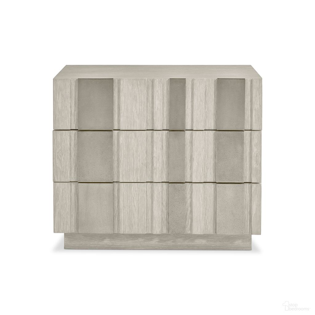 The appearance of Tempo 3 Drawer Nightstand In Beige designed by Bernhardt in the transitional interior design. This beige piece of furniture was selected by 1StopBedrooms from Tempo Collection to add a touch of cosiness and style into your home. Sku: 346232. Material: Wood.