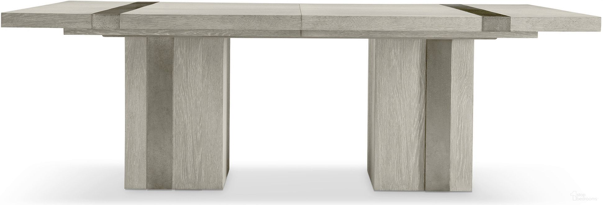The appearance of Tempo Rectangular Dining Table In Beige designed by Bernhardt in the modern / contemporary interior design. This beige piece of furniture was selected by 1StopBedrooms from Tempo Collection to add a touch of cosiness and style into your home. Sku: 346242;346244. Table Base Style: Double Pedestal. Material: Wood. Table Top Shape: Rectangular. Size: 46" x 90".