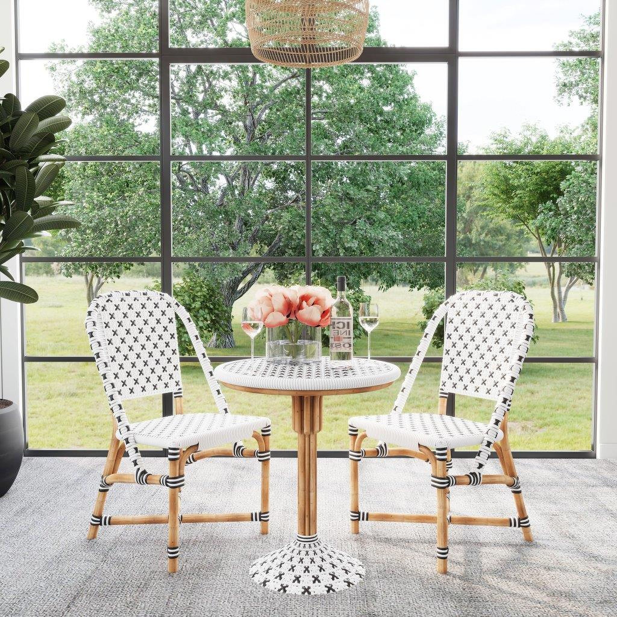 The appearance of Tenor Rattan Home Bar Set In White and Black designed by Butler Specialty Company in the transitional interior design. This white and black piece of furniture  was selected by 1StopBedrooms from Designer's Edge Collection to add a touch of cosiness and style into your home. Sku: 5400295;5398295. Material: Rattan.
