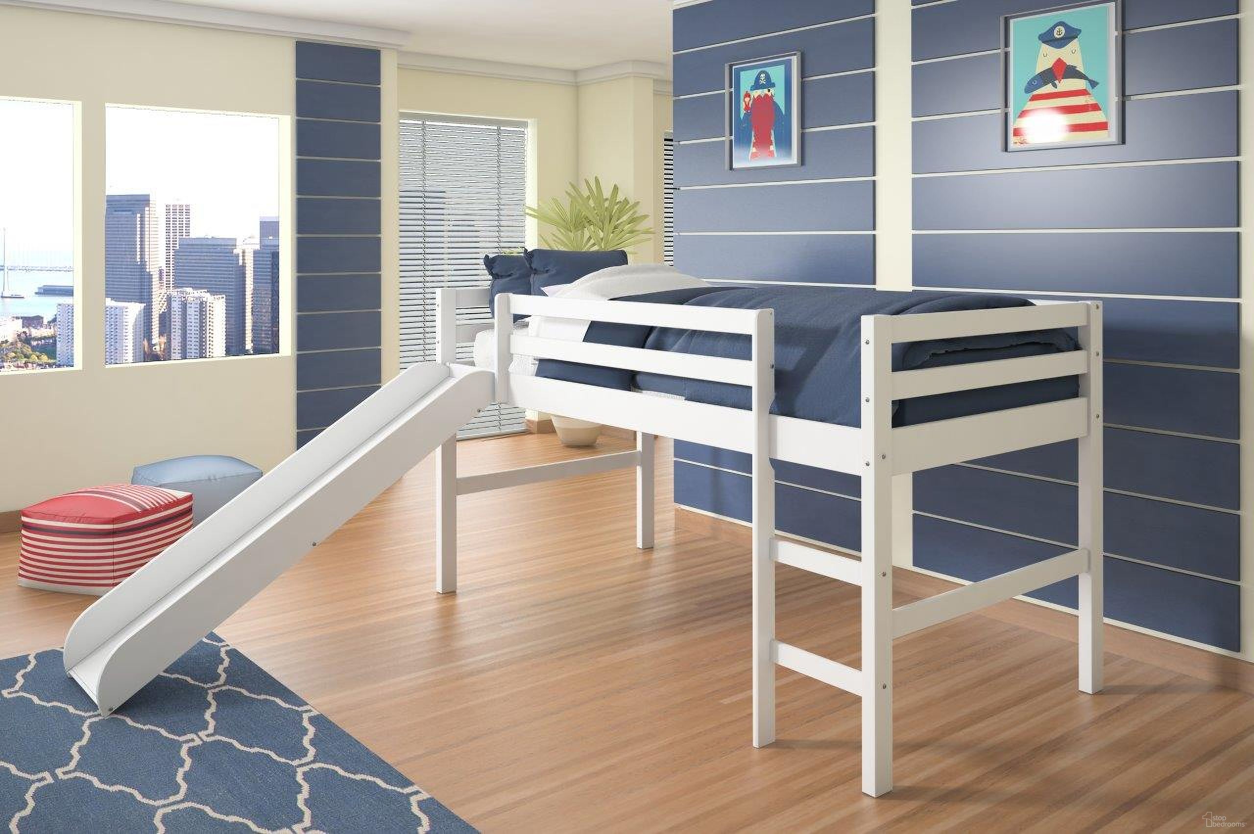 The appearance of Tent Bed White designed by DONCO kids in the modern / contemporary interior design. This white piece of furniture  was selected by 1StopBedrooms from  to add a touch of cosiness and style into your home. Sku: 750-TW. Material: Wood. Bed Size: Twin. Bed Type: Loft Bed.
