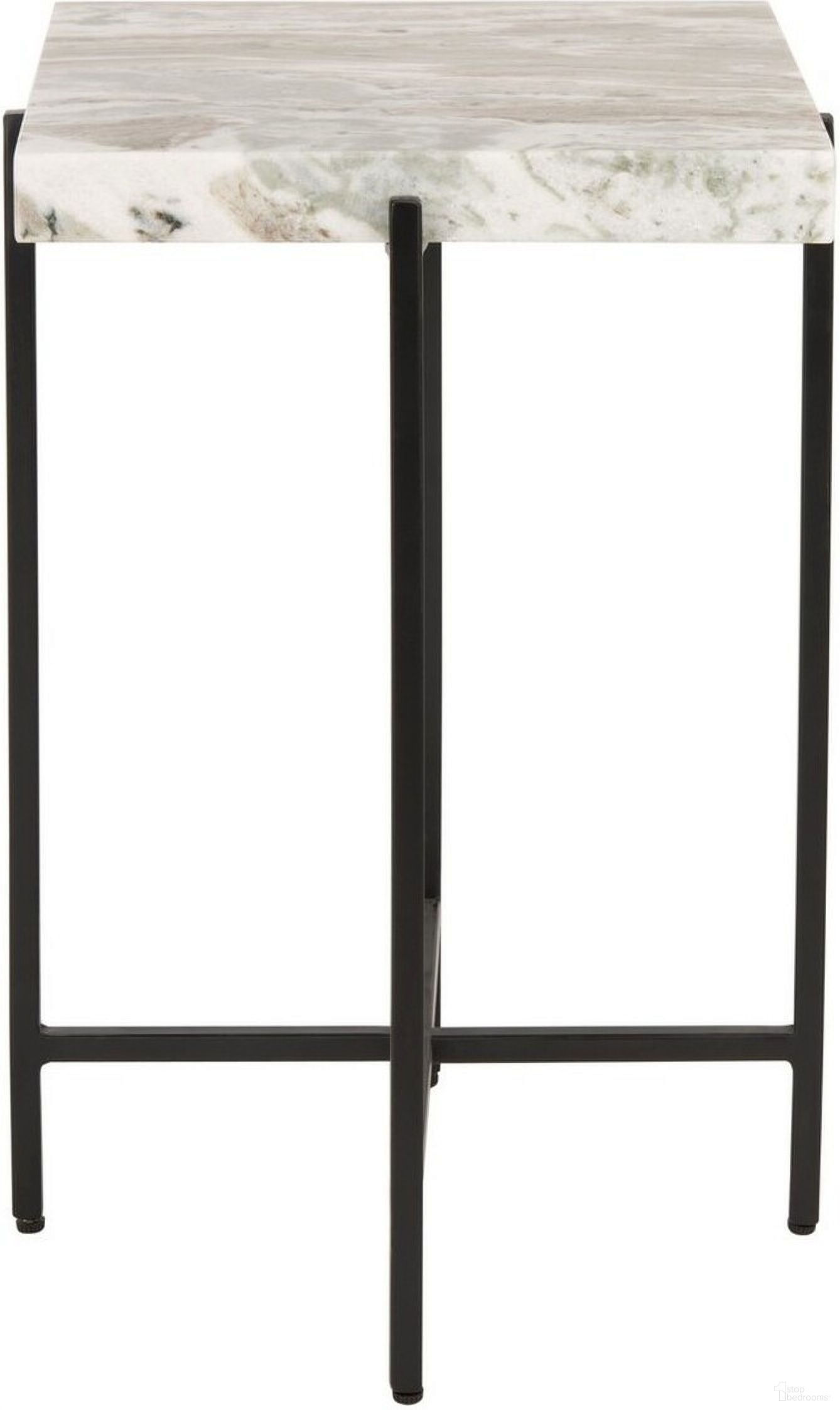 Tenzin Stone Top Accent Table in Grey