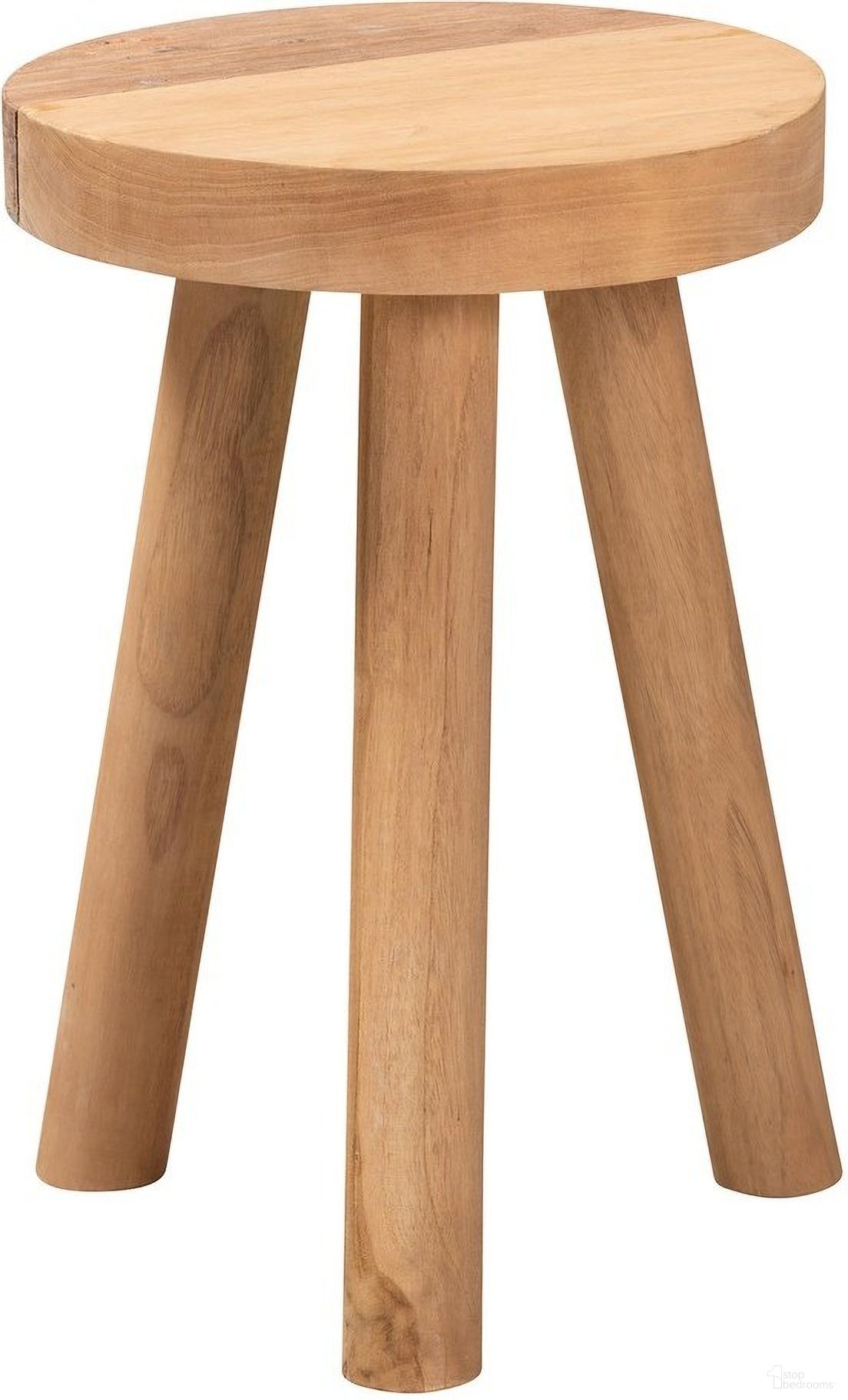 Terah Teak Wood Ottoman Footstool In Natural Brown