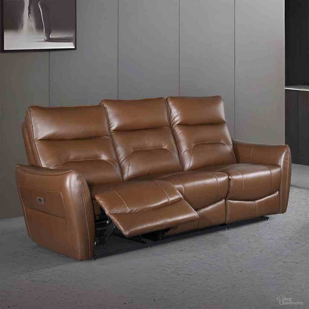 The appearance of Terentius Power Sofa In Caramel Brown designed by Furniture of America in the modern / contemporary interior design. This caramel brown piece of furniture was selected by 1StopBedrooms from Terentius Collection to add a touch of cosiness and style into your home. Sku: FM69006BR-SF-PM. Material: Leather.