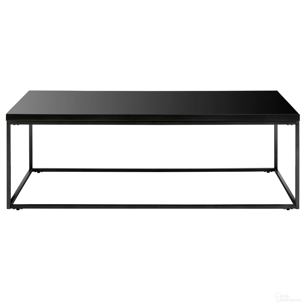 Teresa Rectangular Coffee Table In High Gloss Black and Matte Black
