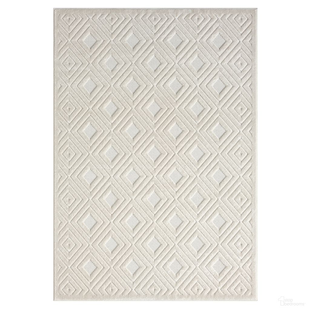 Terra 5' x 7' Lincoln Diamond Indoor/Outdoor Area Rug In Ivory