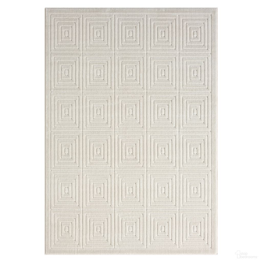 Terra 7'10" x 9'10" Logan Geometric Indoor/Outdoor Area Rug In Ivory
