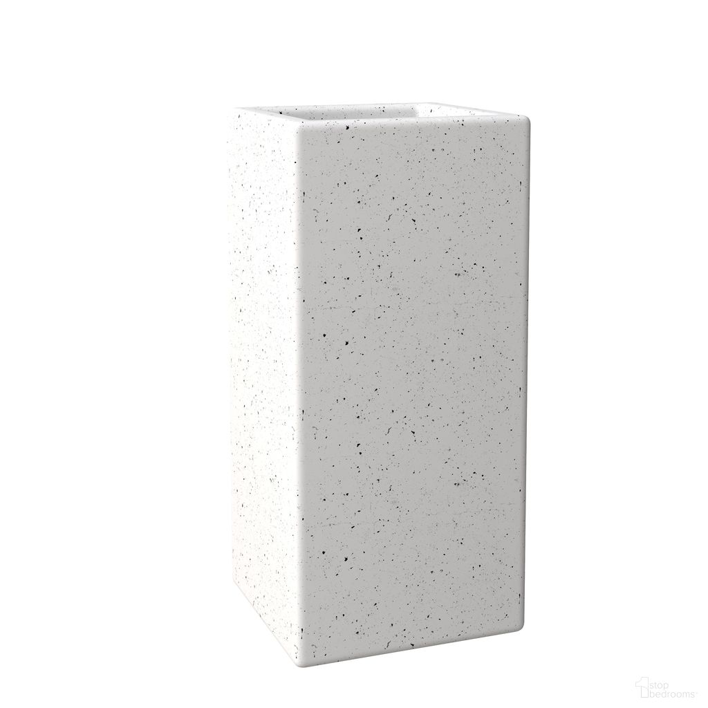 The appearance of Terra Poly Stone 7.9 x 7.9 Planter In Dotted White designed by LeisureMod in the modern / contemporary interior design. This dotted white piece of furniture  was selected by 1StopBedrooms from Terra Collection to add a touch of cosiness and style into your home. Sku: TP20DW. Material: Stone.