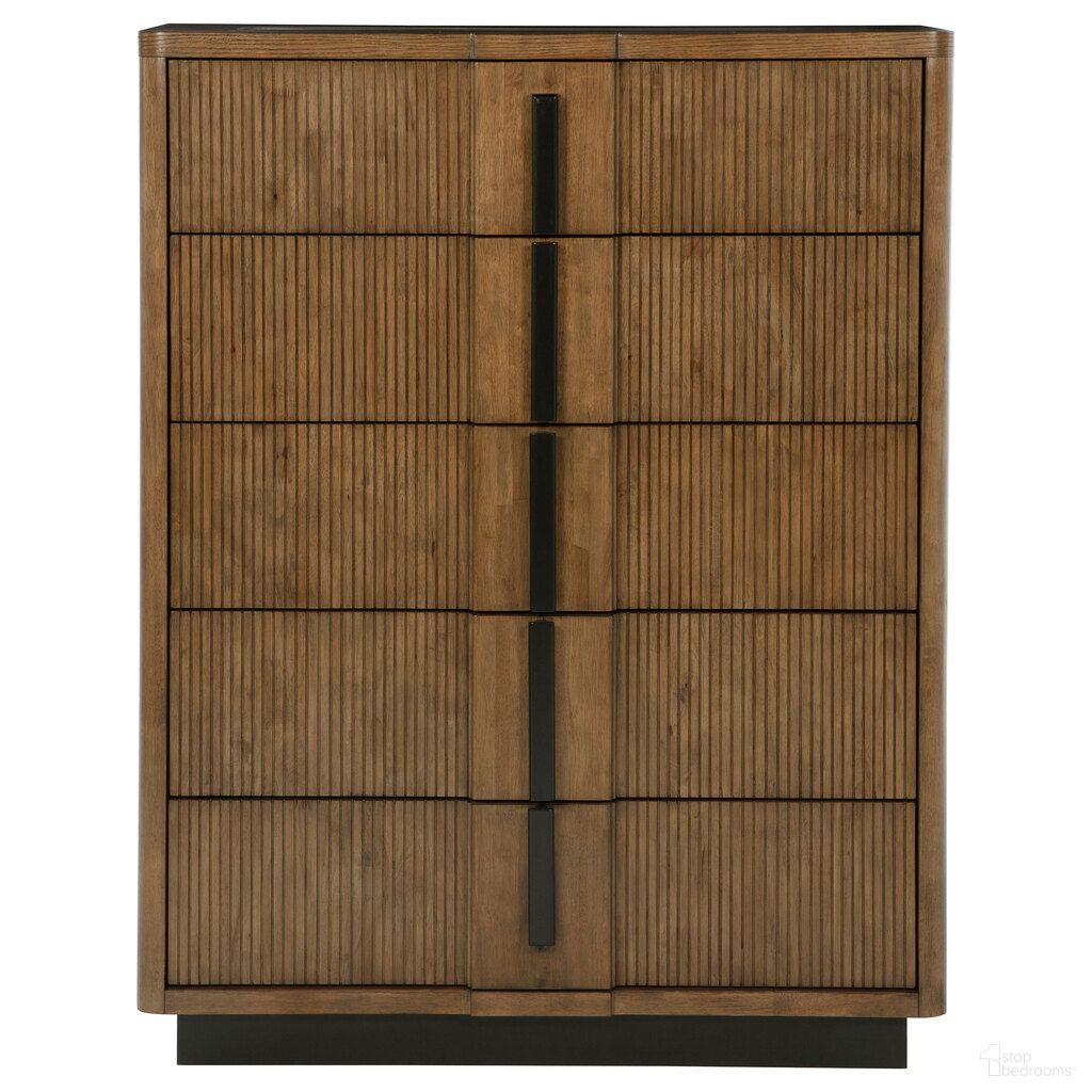 The appearance of Terrace 5-Drawer Chest of Drawers In Ash Brown designed by Coaster in the transitional interior design. This ash brown piece of furniture  was selected by 1StopBedrooms from Terrace Collection to add a touch of cosiness and style into your home. Sku: 224905. Material: MDF.
